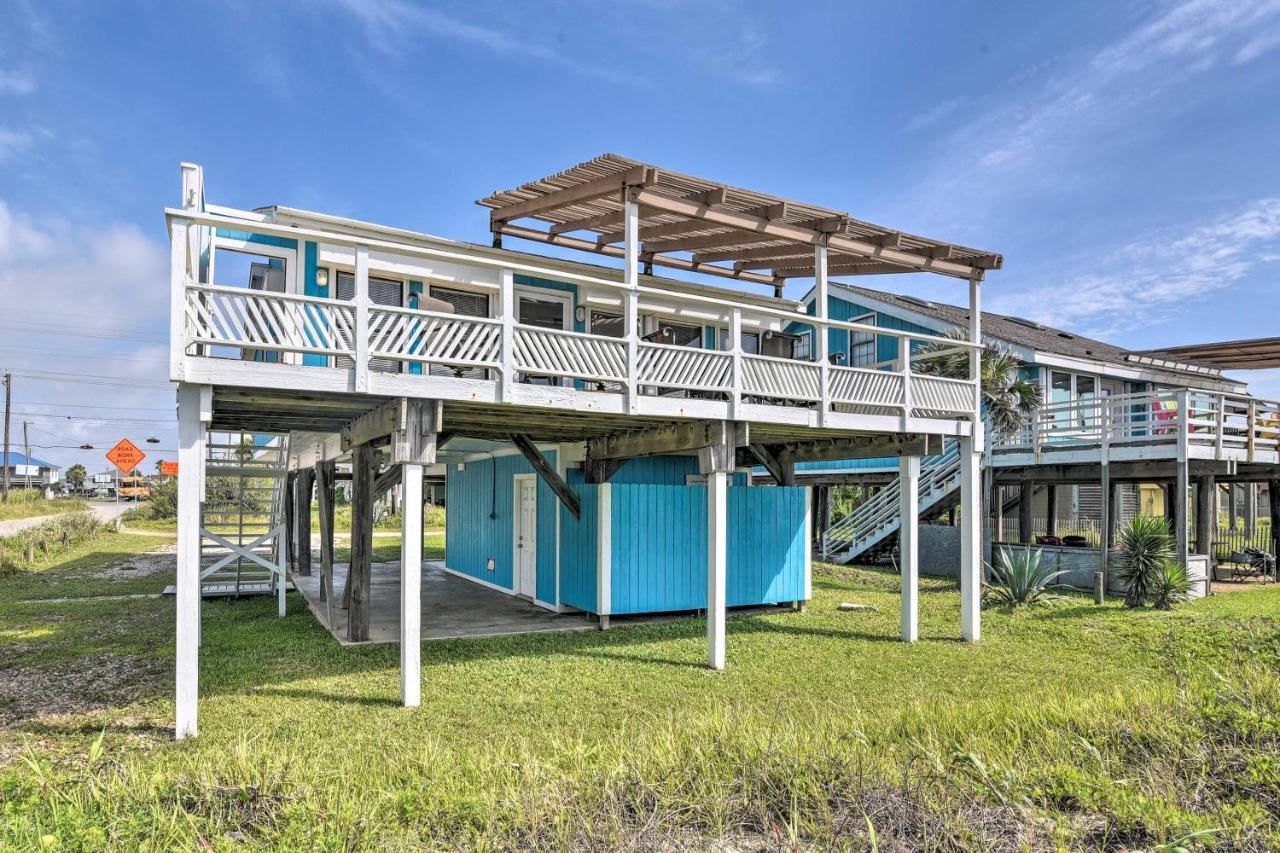 Galveston Beachfront House With Deck And Ocean Views! Exterior photo