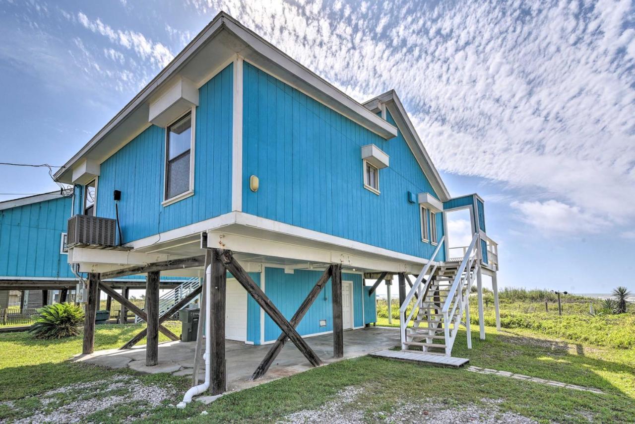 Galveston Beachfront House With Deck And Ocean Views! Exterior photo