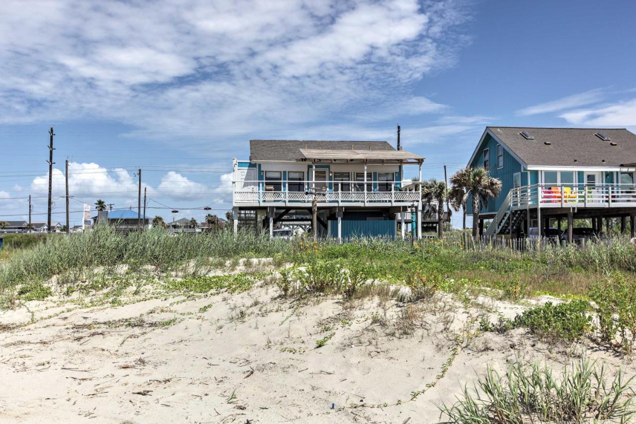 Galveston Beachfront House With Deck And Ocean Views! Exterior photo